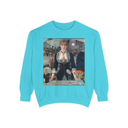 A Bar at the Folies-Bergère by Edouard Manet Unisex Garment-Dyed Sweatshirt