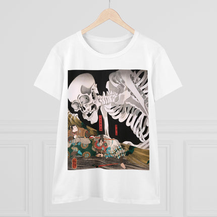 Mitsukuni Defying the Skeleton Spectre by Utagawa Kuniyoshi Women's Midweight Cotton Tee