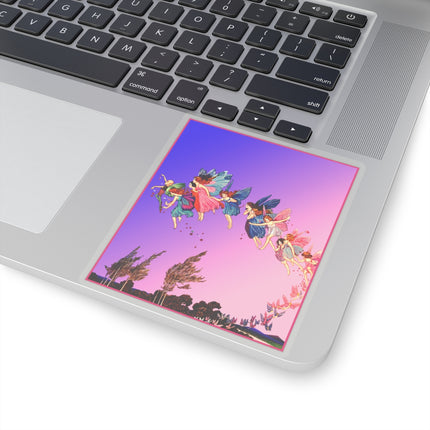 Fairies, Pixies, and Petals in Twilight's Embrace Kiss-Cut Stickers (4 Sizes)