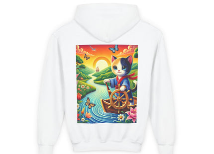 Sailor Kitten’s River Adventure Youth Heavy Blend Hooded Sweatshirt