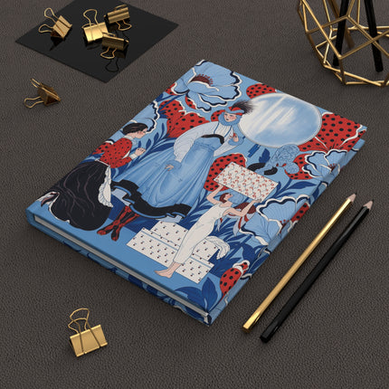 🎈🌺 The Blue Garden Balloon Fantasy Hardcover Journal – Art Deco Floral Whimsy