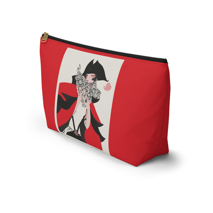 Crimson Masquerade Cosmetic Bag – Dramatic Grace & Bold Elegance