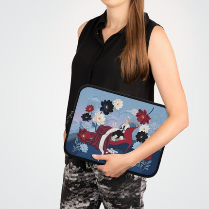 💌🌺 The Lady Of The Scarlet Love Letters Laptop Sleeve – Art Deco Floral Romance
