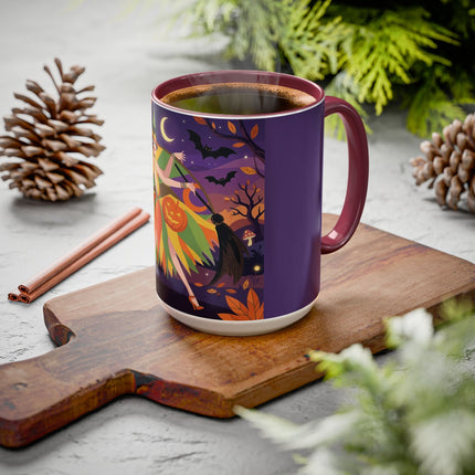 🎃🧙 The Witch Of Jack-O'-Lantern Hollow Colorful Mug – Whimsical Halloween Charm