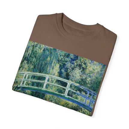 Water Lilies and Japanese Bridge by Claude Monet Unisex Garment-Dyed T-shirt