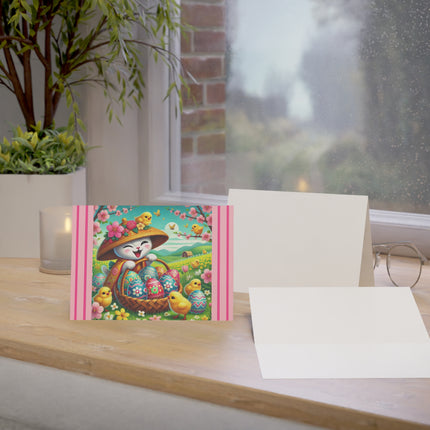 Geisha Kitten’s Easter Delight Greeting Cards (1, 10, 30, and 50pcs)