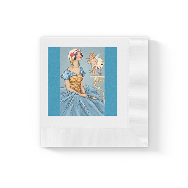 The Enchanting Painter White Coined Napkins