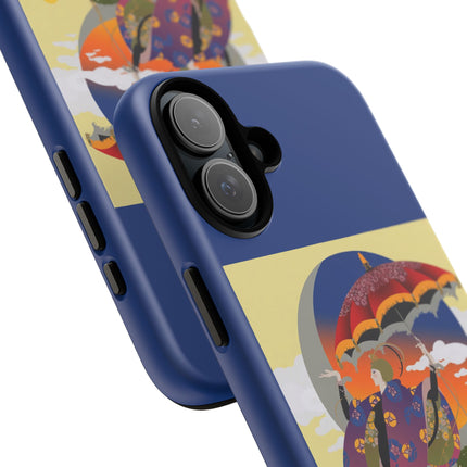 Parasol Sunset Geisha Phone Case – Elegant Twilight Grace
