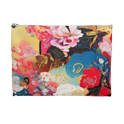 Ethereal Irises Accessory Pouch – Klimt-Inspired Art Nouveau Floral Design