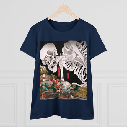 Mitsukuni Defying the Skeleton Spectre by Utagawa Kuniyoshi Women's Midweight Cotton Tee