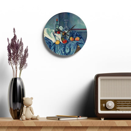 The Peppermint Bottle by Paul Cézanne Acrylic Wall Clock, Round and Square