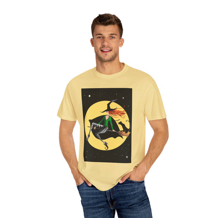 A Witch’s Moonlit Flight Unisex Garment-Dyed T-shirt
