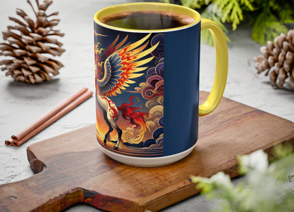 Flame-Winged Horse at Sunset Colorful Mugs (11oz, 15oz)