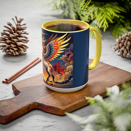 Flame-Winged Horse at Sunset Colorful Mugs (11oz, 15oz)