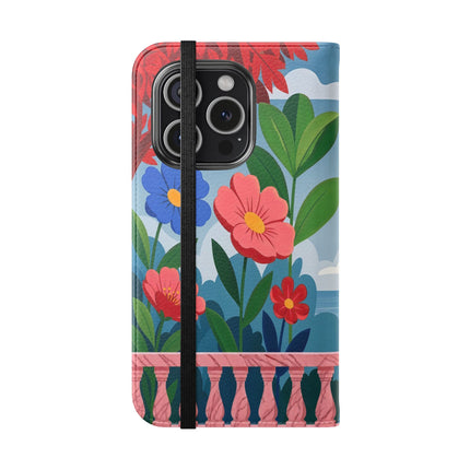 🌺🎭 The Grand Garden Courtship Flip Case – Art Deco Floral Romance