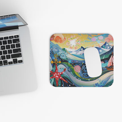 Nautical Patterns Mouse Pad, Rectangle