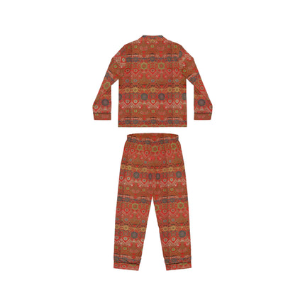 Japanese Fan Pattern by G.A. Audsley Women's Satin Pajamas (AOP)