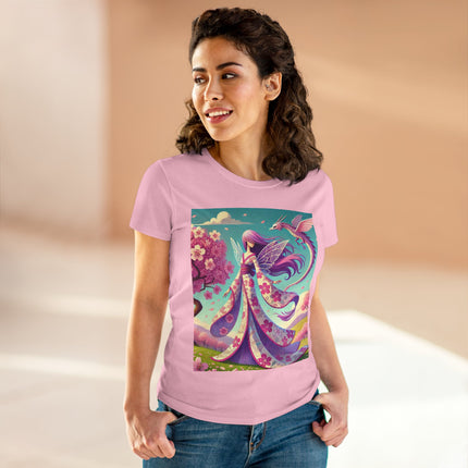 Petals in the Wind: The Kimono Fairy and the Sky Dragon Cotton Tee