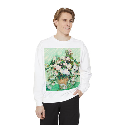Roses by Vincent Van Gogh Unisex Garment-Dyed Sweatshirt