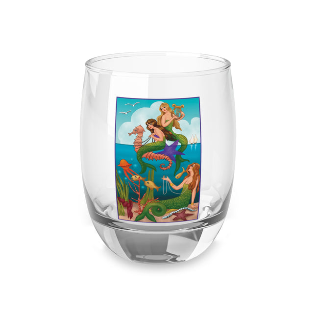 Three Mermaids with Strings of Pearls by Carlo Chiostri Whiskey Glass