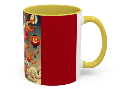 Jack-O’-Lantern Drums & The Kabuki Rabbit Colorful Mugs (11oz, 15oz)