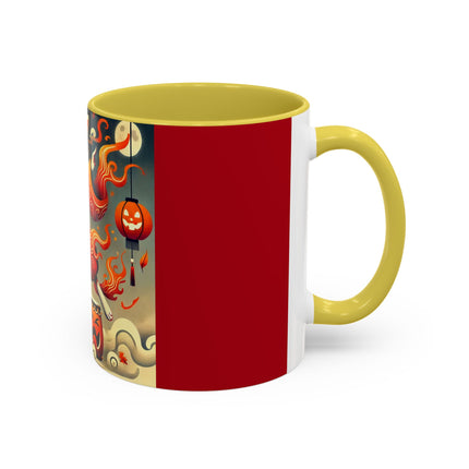 Jack-O’-Lantern Drums & The Kabuki Rabbit Colorful Mugs (11oz, 15oz)