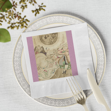 Sur talons rouges (On Red Heels) pl 01 by Gerda Wegener White Coined Napkins