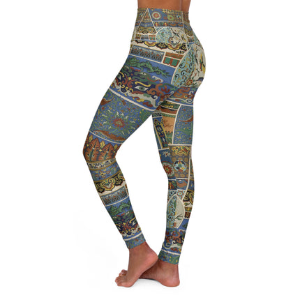 Chinois et Japonais by Auguste Racinet High Waisted Yoga Leggings (AOP)