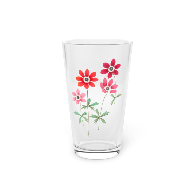 Anemone Flowers Glass, 16oz