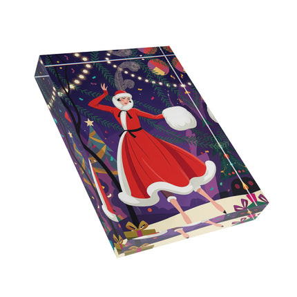 🎄❄️ The Christmas Snowball Dance Acrylic Art Block – Whimsical Holiday Fashion Fantasy
