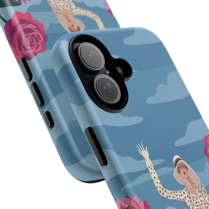 🌺👒 The Grand Flower Promenade Phone Case – Art Deco Fashion Illustration