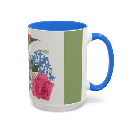 Woodpecker & Rose Colorful Mugs – Vibrant Spring & Bold Beauty