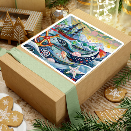 Nautical Patterns Kiss-Cut Stickers  (4 Sizes)