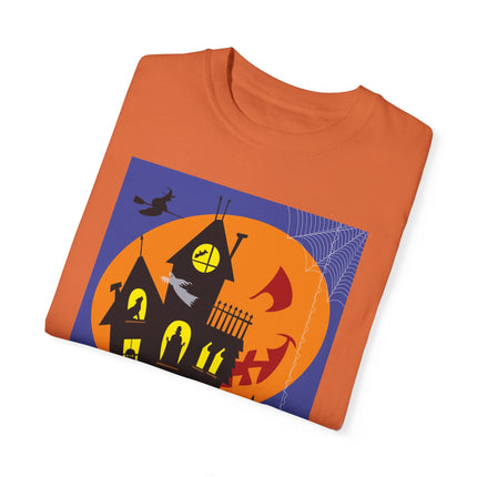 Halloween Night at the Haunted House Unisex Garment-Dyed T-shirt