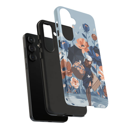 ☂️🌺 The Lady Of The Traveling Garden Phone Case – Art Deco Floral Adventure