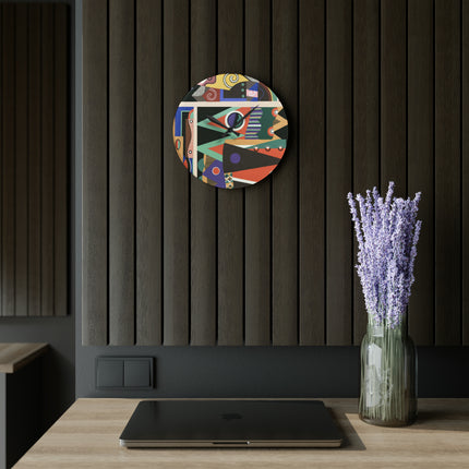 Collection decors et couleurs Pl.03 by Georges Valmiers Acrylic Wall Clock, Round and Square