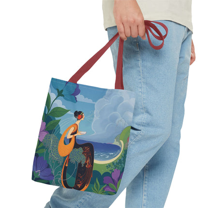🌊🌺 The Lady Of The Seaside Garden Tote Bag – Art Deco Coastal Fantasy