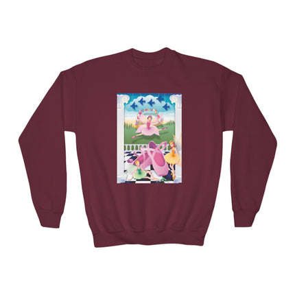 Graceful Enchantment Youth Crewneck Sweatshirt – Ballet Beauty & Artistic Expression