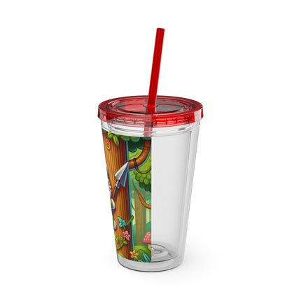 Stealthy Stripes Sunsplash Tumbler with Straw, 16oz