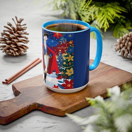 🎭❄️ The Christmas Masquerade Lady Colorful Mug – Art Deco Holiday Fantasy