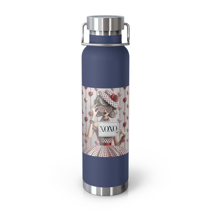 Fashionably Yours, XOXO Copper Vacuum Insulated Bottle, 22oz