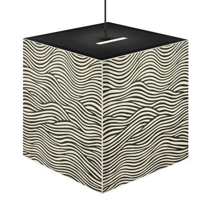 Wave Pattern on White Light Cube Lamp