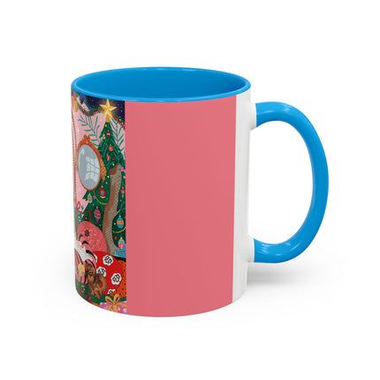 🎀🎄 Christmas Morning In The Rose Parlor Colorful Mug – Art Deco Holiday Fantasy