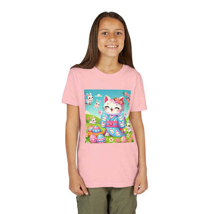 Springtime Kitten’s Easter Joy Youth Short Sleeve Tee