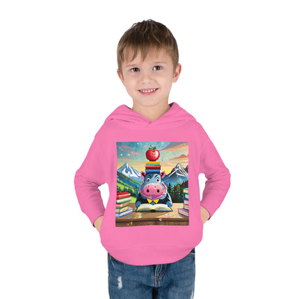 Hippos Hit the Books Toddler Pullover Fleece Hoodie
