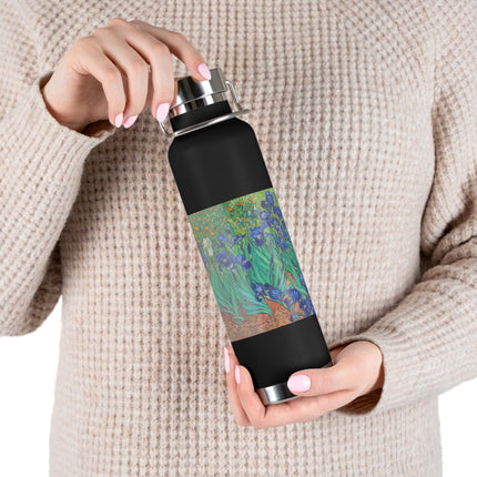 Irises by Vincent Van Gogh Copper Vacuum Insulated Bottle, 22oz