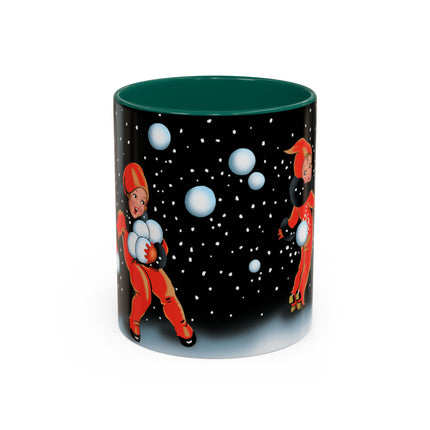 A Festive Snowball Toss Colorful Mugs (11oz, 15oz)