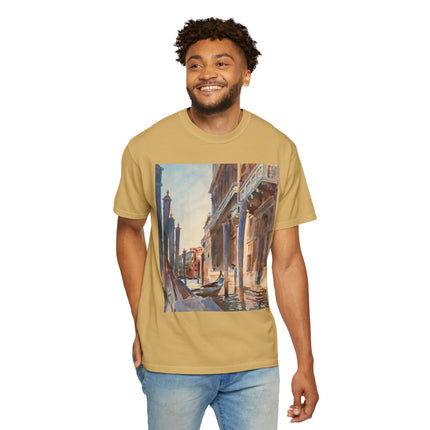 Gondola Moorings on the Grand Canal by John Singer Sargent  Unisex Garment-Dyed T-shirt