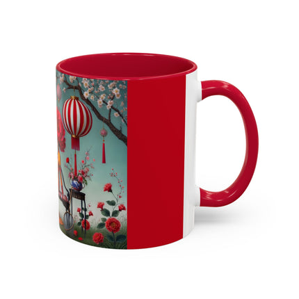 Reading in a Painted Garden Colorful Mugs (11oz, 15oz)