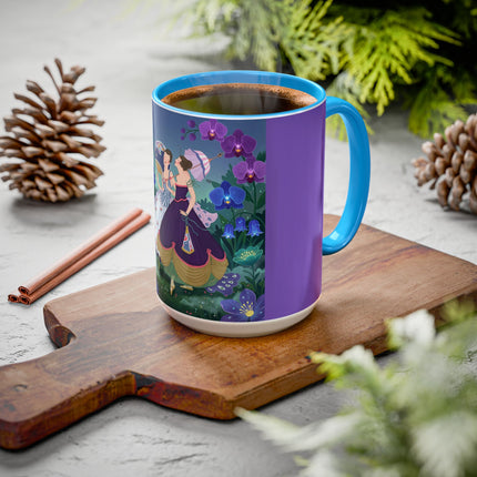 The Ladies Of The Moonlit Garden Colorful Mugs – Art Deco Floral Elegance